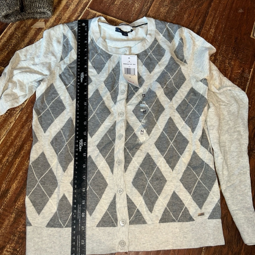 Tommy Hilfiger Medium MensSweater Gray Button Down NWT